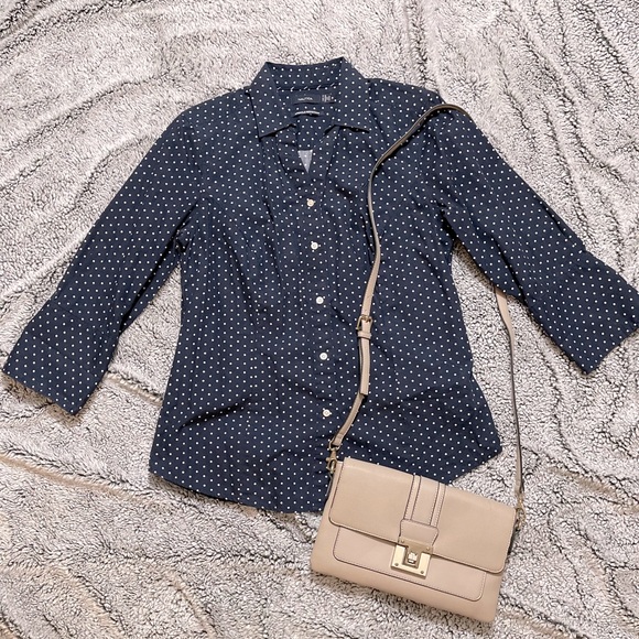 Nautica Tops - Nautica Navy Polka-dot Blouse